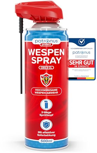 Patronus Wespen Spray mit langem Sprührohr & Sofortwirkung [500 ml]