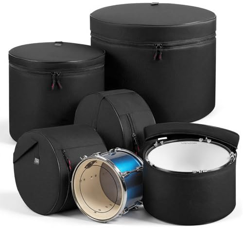 VEVOR DJ-väska set med justerbara avdelare 5 stycken, vadderade batteriväskor, tjock vaddering, lätta skyddsfodral, resefodral för batteritillbehör