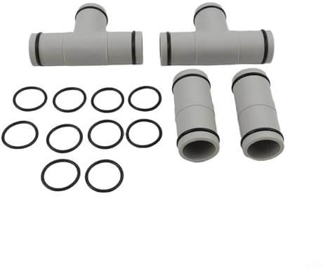 NINMORTH Set di adattatori per tubo flessibile per piscina a prova di perdite, 2 giunti a T e 2 connettori dritti per tubi da 3,2 cm, raccordi per pompa filtro facile da installare