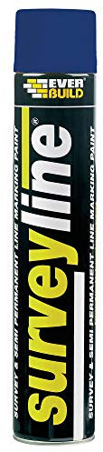 Everbuild Surveyline Semi-Permanent Spray Paint – Ideal For Survey Line Marking – High Covering Power – Easy To Apply – Blue – 700ml