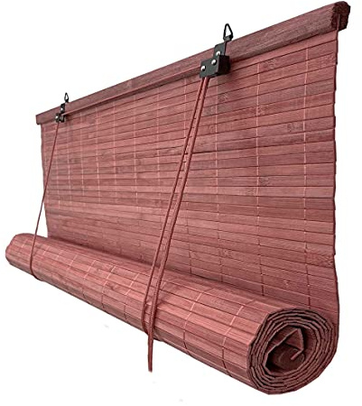 The Secret Home - Persiana Enrollable de Bambú - Cortina con Elevador - Largo. 150 cm y Extensible hasta 200 cm de Alto - Decoración para Ventanas o Puertas - Ideal para Casas de Campo