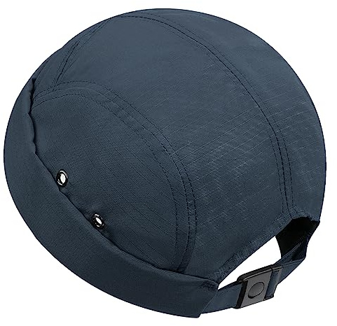CLAPE Cappello Docker a 5 Pannelli Cappelli Senza Visiera Quick Dry Docker Hat Berretto Portuale Uomo Estivo Rolled Cuff Brimless Hat Blue DBH01
