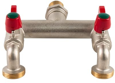 Hydrogarden Outdoor Double Taps Water Faucet, G1/2 Inch Inlet and Two G3/4 Inch Outlet Outside Taps, Frost-Proof Outside Spigot Replacement with 2 Outlets