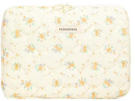 siduytin Floral Laptop Sleeve Cute Laptop Case For Stylish Girls Little Flower Laptop Bag For Laptop Sleeve Dust Resistant, yellow, 15 inches