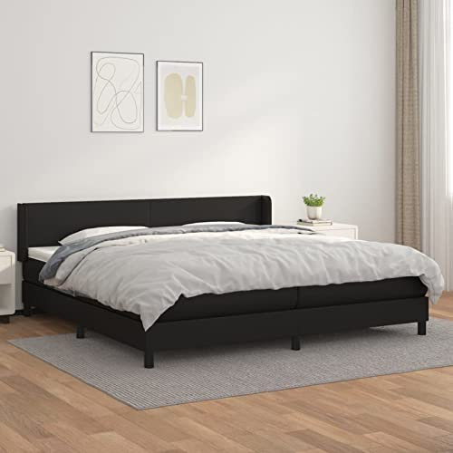 Brokky Boxspringbett mit Matratze Schwarz 200x200 cm Kunstleder Bett Mit Matratze Boxspringbett Bettgestell Polsterbetter - 3130679