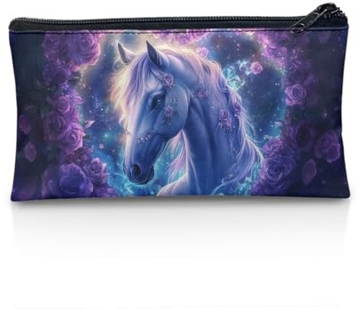 Wnbucioht Trousse à crayons personnalisée pour l'école et les enfants - Pour garçons et filles, Cheval animal., Taille unique, Organiseur de sac