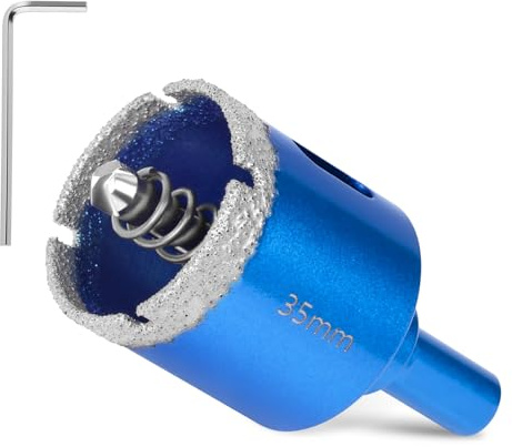 Flintronic Sega a Tazza Diamantata, 35mm Punte per Trapano Diamantate, Brasato Sega a Tazza, con Punte Guida di Centraggio, per Piastrelle, Porcellana, Marmo, Ceramica