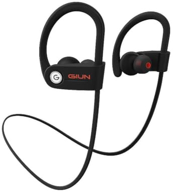 Generico Auricolari Sportivi Bluetooth 5.0 con Gancio – Bassi Potenziati, Microfono, IPX7 Impermeabili – Compatibili iOS e Android – Nero