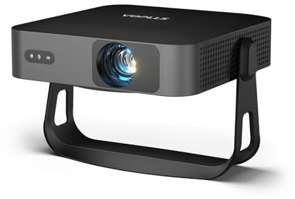 Mini Beamer【Autofokus/Trapezkorrektur】 Projektor 1080P Full HD 23000L WiFi6 Bluetooth 4K Unterstützt, VOPLLS Beamer Klein Heimkino 360° Drehbar Projector für Handy