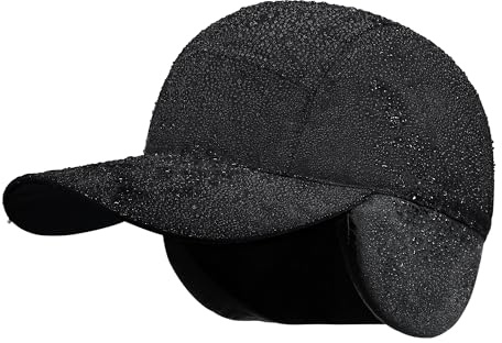 PivotWing Impermeabile Cappello Baseball con Paraorecchie Caldo Morbido Fodera in Pile Cappello Uomo Donna Invernale Leggero Sottile Regolabile Cappellino con Visiera Outdoor, Nero 58