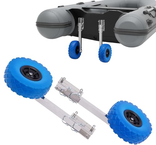 ROGONPDK 40 cm de rueda deslizante, bote inflable, 150 kg, ruedas traseras, ruedas de transporte, ruedas de transporte para botes inflables, para todo tipo de botes inflables