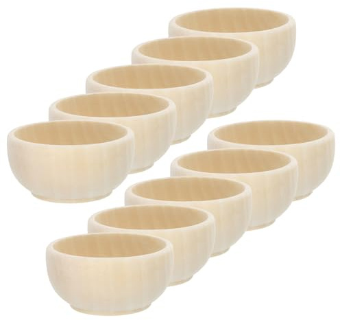 TEMPNAP 10 Pezzi Ciotole in Legno Grezzo per Pittura e Artigianato, Mini Scodelle Fai da Te per Eventi e Decorazioni Personalizzate