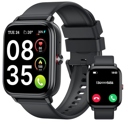 Smartwatch Damen Herren,1.83HD Touchscreen, 20 Tage Akkulaufzeit, Fitnessuhr mit Pulsuhr Schlafmonito Schrittzähler, Bluetooth Anruffunktion, 112+ Sportmodi, IP68 Wasserdicht Sportuhr für iOS/Android