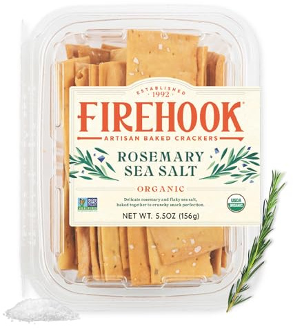 Firehook Baked Crackers Organic Rosemary Sea Salt Crackers, 5.5 Oz