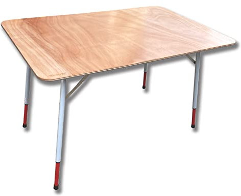 CASTELMERLINO 174 Tavolo Prolunga Allungatavolo in Compensato Marino cm 120 x 80, Gambe Telescopiche cm 65-86