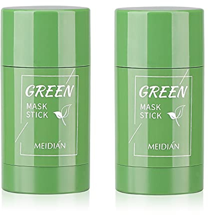 2 PCS Green Tea Purifying Clay Stick Mask, Face Moisturizes Oil Control, Deep Clean Pore, Blackhead Remover Acne Deep Cleansing,Improves Skin,for All Skin Types Men Women