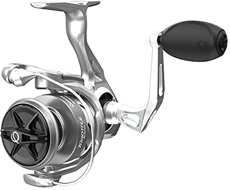 Quantum Carrete de Pesca Giratorio del Acelerador, rodamientos de Bolas 10 + 1 con una relación de Engranaje Suave y Potente 6.2:1, Sistema de Arrastre de Fibra de Carbono ultrasuave, Embrague