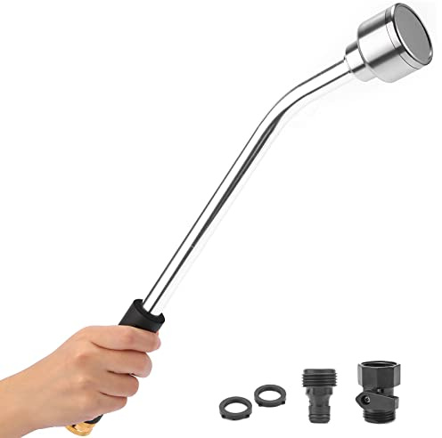 Sanpaint 45 cm mjuk regnbevattningsstav med avstängningsventil, lätt och hållbar metall skonsam vattningsstav perfekt för att hänga korgar, planterare, trädgård, buskar och fröbäddar