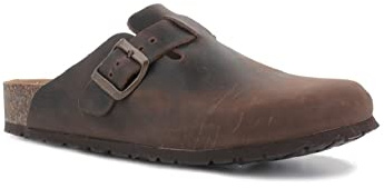 BioNatura 11 Vegas Imb, Unisex Leather Sabot with Anatomic Footbed, Crazy Horse Coffee Shop, 7 UK