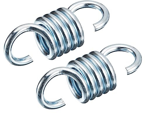 sourcing map Muelles de extensión de hierro galvanizado de 4.25 pulgadas con capacidad para hamaca, sillas colgantes, sacos de arena, plateados, paquete de 2