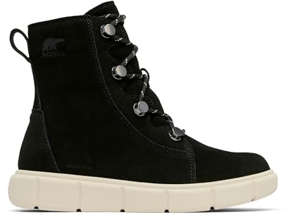 Sorel Women's Explorer III Joan Waterproof Snow Boot, Black/Chalk, 8 M US