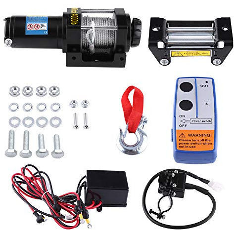 4000lb Electric Winch 12V Steel Cable, Fast Line Speed, Waterproof, Corrosion Resistant, One Year Warranty