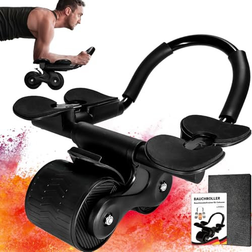 LOODIA Bauchtrainer für zuhause, Bauchroller Bauchmuskeltrainer Roller, Fitnessgeräte für bauch gerät trainer, Automatisches Rebound Bauchrad, Abnehmen unterbauch muskelrollen trainingsgerät