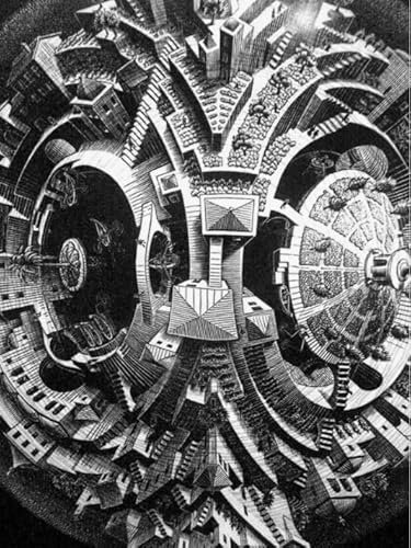 HfmQuisutron Jigsaw Puzzles 1000 Pcs,M C Eschers Art Geometrys,Black Art White Poster,Famiglia Educational Giocattoli,Puzzles For Older Adults Fc473Pj