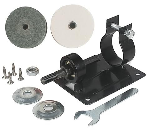 Smerigliatrice da Banco, Coltello in ceramica Mola abrasiva Coltello Grinder Jade Mini Lucidatrice elettrica fai-da-te Staffa Coperchio protezione Supporto ruota,per rettifica, lucidatura e perforazi
