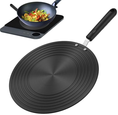 Induktion Adapterplatte Ø 24CM, Diffusorplatte, Induktionskochteller Adapter Mit Wärmeisolierunggriff Für Die Verwendung Von Kaffeekannen, Kochgeschirr