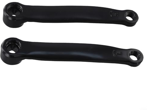 Ensemble de manivelles de vélo d'appartement 165 mm à trou carré en fer - Pièces de rechange gauche et droite - Accessoires de bras de pédale de vélo d'intérieur avec filetage 9/16-20 - Noir - Bras de