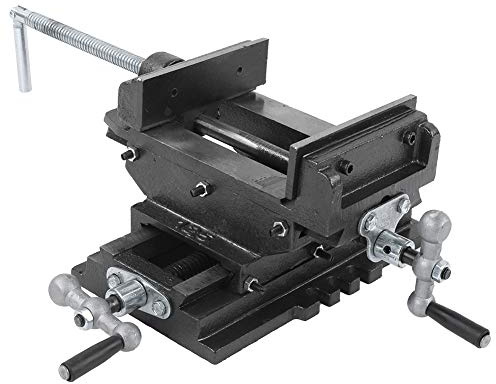 Ryanong Étau d'établi robuste, pince d'établi, glissière transversale de 12,7 cm, support d'étau de fraisage en fonte robuste, étau de serrage pour le travail du bois, étau coulissant croisé