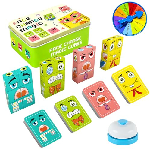 TZQFROCE Face Changing Magic Cube Montessori puzzle giocattolo con campana per bambini 3D Puzzle Face Changing Magic Cube Set per 3-12 bambini regalo per ragazzi e ragazze