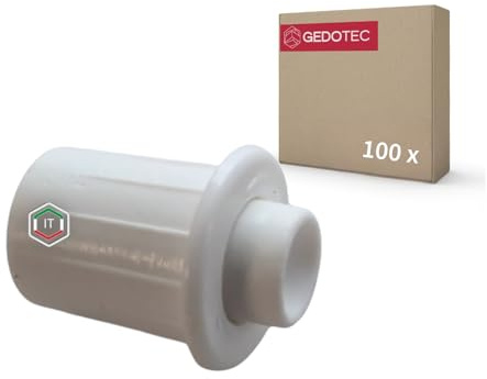 Gedotec Türdämpfer aus Kunststoff | Einbohrdämpfer Ø 8 mm | 100 Stück Weiß | Dämpfer für Türen einbohren | Türdämpfer gegen knallende Türen | Anschlagpuffer SAMMY-GO | Softclose Nachrüsten Möbeltüren