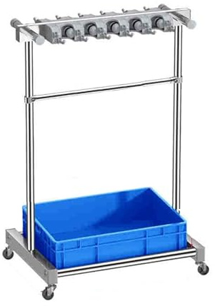 Carro de herramientas de limpieza de pie, armario de almacenamiento de acero inoxidable con lavabo inferior para fregonas y herramientas