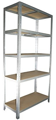 Shelf Creations BASIC Schwerlastregal 200x140x50cm verzinkt 5 Böden Steckregal Kellerregal Lagerregal Werkstattregal Archivregal Haushaltsregal Ordnerregal Metallregal Garagenregal Fachbodenregal