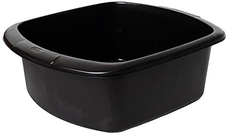 VR7 Plastic Washing Up Bowl Rectangular Black Washing Bowl for Sink Kitchen Basin Mixing Dish