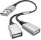 MOGOOD Câble Répartiteur USB, Câble Séparateur Type A Mâle vers 2 Femelles, Hub USB 2.0 pour Chargement et Transfert de Données, Hub à Double Port USB pour Ordinateur Portable, PC, Mac, Voiture, PS5/4