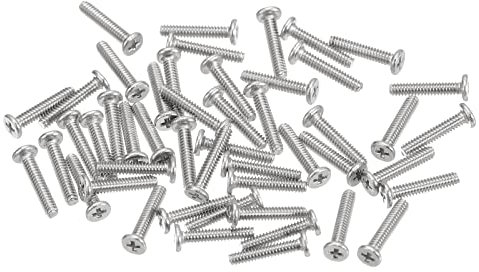 sourcing map Tornillos de Cabeza Redonda Plana M1,6-0,35x8mm 100uds, Tornillos de Máquina de Accionamiento Phillips de Acero Inoxidable 304, Sujetador de Hardware para Conexión de Muebles