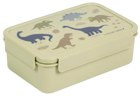 A LITTLE LOVELY COMPANY Bento - Fiambrera Diseños – Fiambrera, caja de almuerzo, caja de desayuno, caja de aperitivos para niños (Verde)