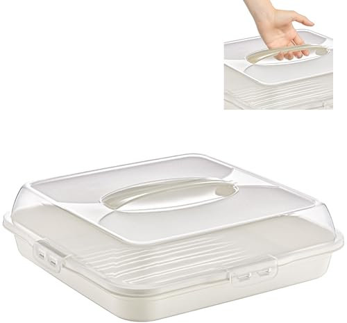 uandu Scatola per il trasporto di torte quadrata, con coperchio, cappuccio e maniglia, piastra per torte, contenitore per torte, contenitore per torte, contenitore per torte, contenitore per torte,