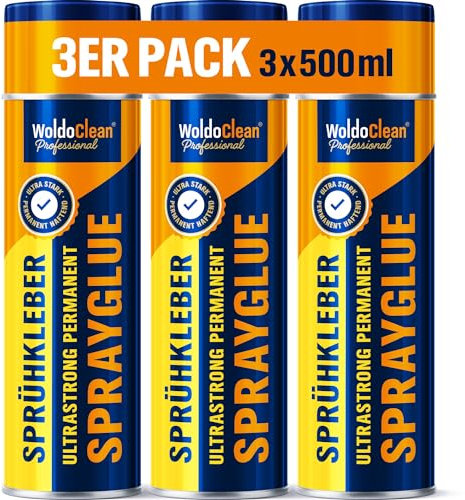 Sprühkleber zum Kleben von Dachhimmel, Schaumstoffe - Filz, Wolkenhimmel, Leder, Metallfolien uvm. 3x 500ml