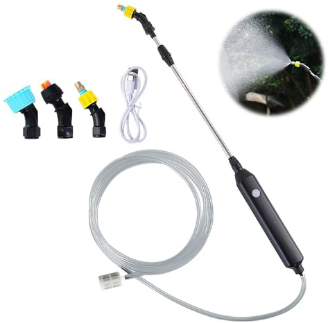 KBIBCK Spruzzatore Elettrico per Piante, Elettrico Pistola a Spruzzo Giardino con 3 Beccuccio Regolabile e 3M Tubo, Spruzzatore Elettrico a Batteria per Piante, per Giardino, Prato, Cantina