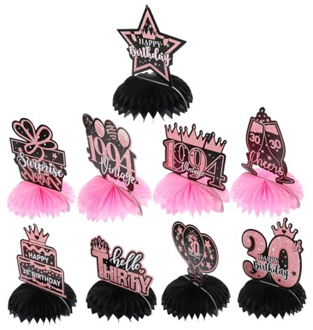 VICASKY 9 Stück Geburtstagsparty Dekorationen Papierwabendekorationen Zum Geburtstag Dekorationen Geburtstagsornamente Geburtstagswabendekor Wabenaufsätze Für