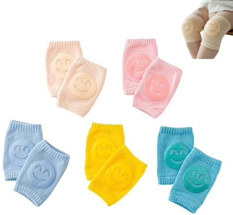 Hidetex Baby Leg Sleeve for Crawling – Infant Kneepads,Elastic Leg Warmers, Anti-Slip Leg Protector for Toddler(5 Pairs) (B, Standard)