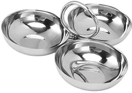 Placa de Bocadillo de Acero Inoxidable 3 en 1 Fruta Fácil a Segura para Dulces Nueces, Adecuado para Hogar, Cocina, Fiesta, Acampado Al Aire Libre, Senderismo, Picnic, Barbacoa, Viajes (Tipo 2)