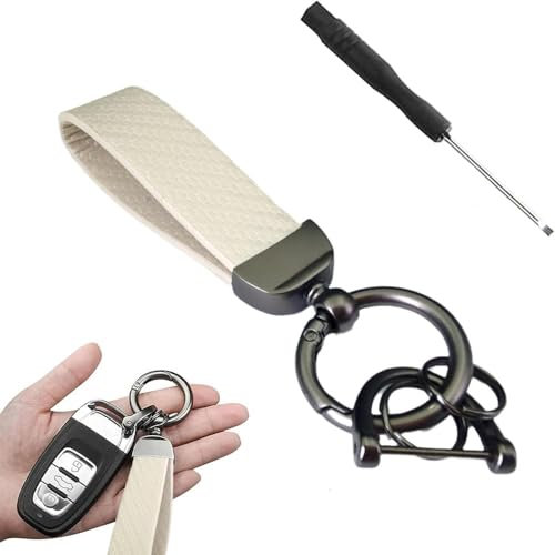 QSNZNB Porte-clés de Voiture,Convient pour Mercedes-Benz AMG GT A Class AMG C Class AMG GLC AMG,Accessoire élégant,Beige