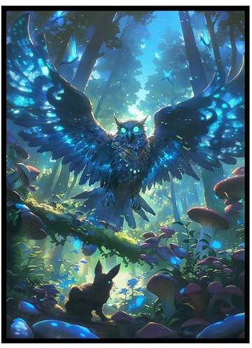 KABINKA MTG Card Sleeves - 100 Standard Size Pack Clear Front & Matte Finish Back with Owl, Premium Sleeves for Magic The Gathering TCG