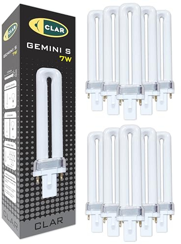 CLAR - Lampadina PLC Gemini S 7W Luce Calda 2700K G23, Non Regolabile (Pack 10)