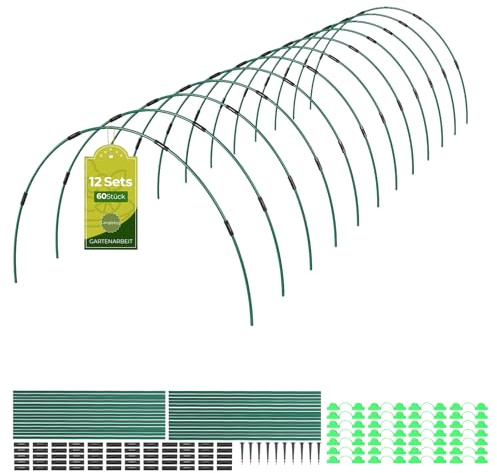 MQHUAYU 40 Pcs Pflanztunnel Bögen，155x65cm Folientunnel für Hochbeet